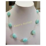 14K gf necklace w/blue opals? 16 1/2"