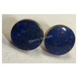 980 silver stud earrings with lapiz lazuli