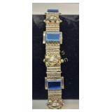 vtg taxco Mexico sterling silver & blue glass bra