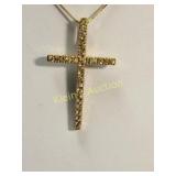 14K yellow gold necklace 18" & 14K yellow gold crs