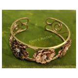 vtg 14K Krementz rose & yellow gold filled cuff bt