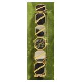 seiko elegante series gold & black enamel watch