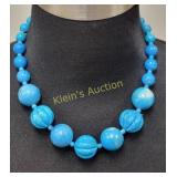 vtg chunk turquoise? necklace apatite, howlite?