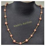 antique brutalist brass & copper ball necklace