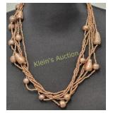 vtg murano glass bead necklace 24"