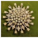 retro coro? star burst rhinestone brooch 2"