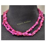 rare vtg pink purple mother of pearl necklace 20"