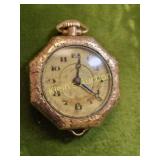 antique gold filled hafias pocket watch 15 jewel