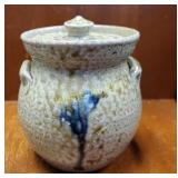 jugtown pottery frogskin glaze lidded jar