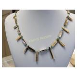 native American turquoise & abalone heishi necklac
