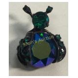 Weiss aurora borealis beetle brooch signed
