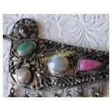 vintage multi stone Bird brooch 3 1/2"