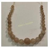 vtg rose quartz graduating bead necklace