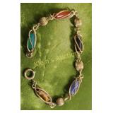 antique gold filled twisted cage natural gems brac