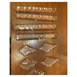 lot of 9 chandelier glass prisms long & triangle