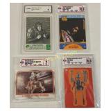 4 trading graded cards 1966 green berets, hendrix