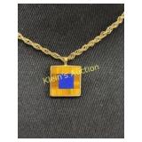 14K yellow gold pendant & gold filled necklace