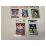 collectible football trading cards graded lot of 5