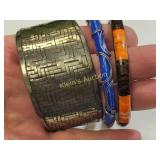 estate bracelets cuff & bangles lot of 3