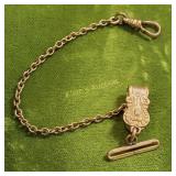 antique gold filled pocket watch fob chain