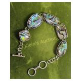 Lucas lameth swedish sterling & abalone bracelet