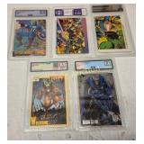 collectible comic book trading cards graded  5pcs