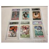 Football sports trading graded cards lot of 6