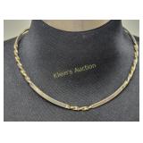 silvertone twist spiral collar necklace w/gold was