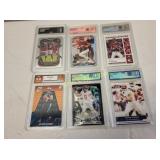 Football sports trading cards graded lot of 6