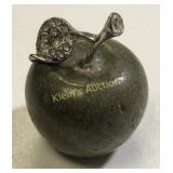 green aventurine gemstone apple w/crystals!