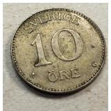 Sweden 10 ore 1929 gustaf v km 780 silver coin