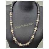 antique Navaho sterling bead necklace stamped sauc