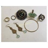 jewelry lot brooch earrings, rings, bracelet