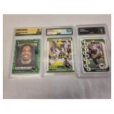 football trading sport cards graded lot of 3