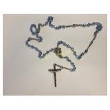vtg italy blue opalescent beaded rosaries