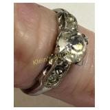 antique sterling ring art deco style engagement ri