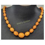 butterscotc egg yolk amber necklace sterling clasp