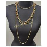 necklaces lot of 2 gripoix style & box link estate