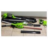greenworks 40 volt pole saw,hedge trimmer works