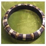 tribal ethnic bangle bracelet brass & ebony?