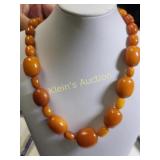 rare butterscotch baltic egg yolk amber necklace
