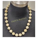 beaded agate necklace 22" nice vintage