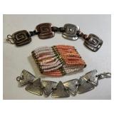 estate bracelet lot of 3 pcs geo, seed beads ++