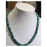 vtg green & blue turquoise necklace 16"