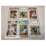 collectible football graded sports cards lot of 6