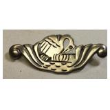 rare taxco 980 silver bird swan figural brooch