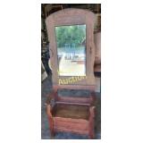 antique oak hall tree from around 1900, featuring