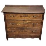 antique oak 3 drawer buffet or low boy dresser