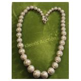 sterling silver Navajo graduated beads pearl neckl