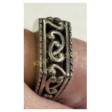 sterling silver moorish scroll ring sz 7 1/2